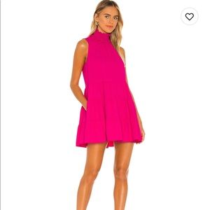 Amanda Uprichard Barbie Pink Nadia Mini Dress - $220